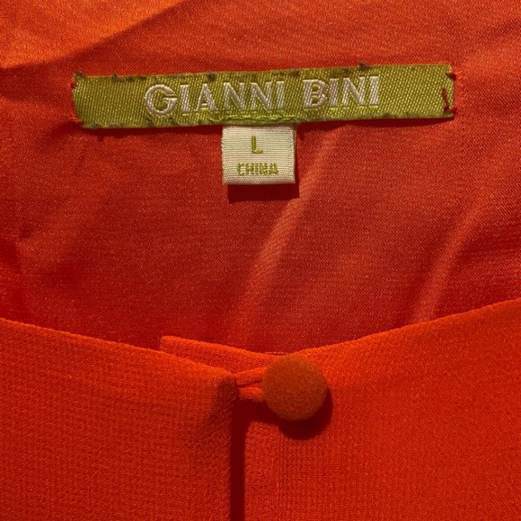 Gianni Bini orange popover dress sz Large - Picture 4 of 5